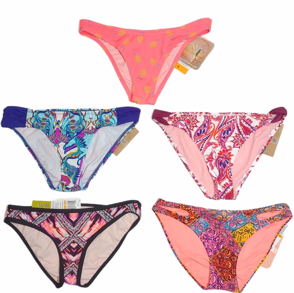 Set of 5 swim bottoms, S: Cremieux, GB, Coco Rave